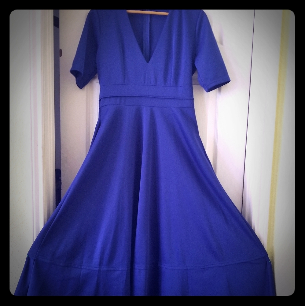 Retro swing cocktail fit & flare evening dress